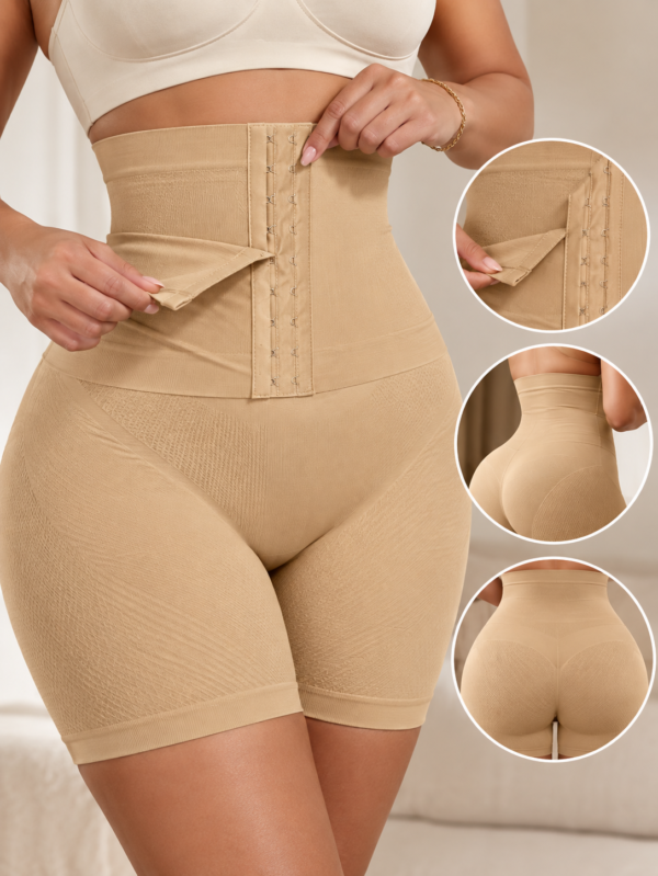 Short Gainant Femme Taille Haute avec Ceinture Ajustable – Effet Sculptant